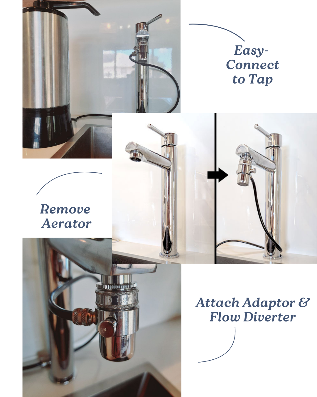 UltraStream - Faucet Benchtop Hydrogen Rich Alkaline Water Filter 4 Benchtop Installation