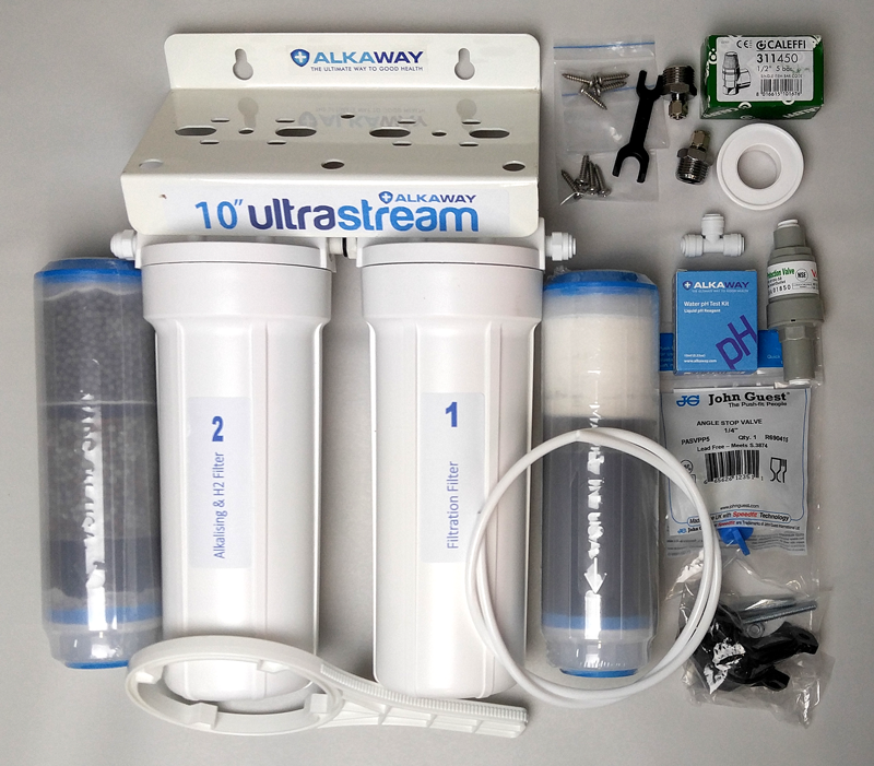 UltraStream Twin Undersink - Hydrogen Rich Alkaline Water Filter 2 Twin Usink10in wha in the